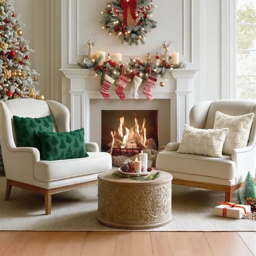 MIULEE Christmas Throw Pillow Covers Dark Green Set of 2 24x24 - Image 6