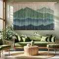 Sdjazl Woven Boho Macrame Wall Hanging Home Decor Tapestry Dip-Dyed Large Modern Handmade Colorful Mountain Landspace for Living room (green) by Sdjazl