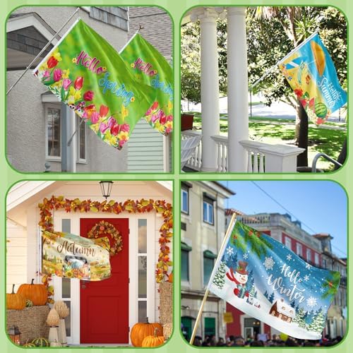 SmoothNovelty 12 Pcs Seasonal Garden Flags for Outside, 3 x 5 ft, Classic - Image 3
