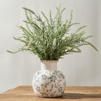 SIDUCAL Ceramic Vintage Vase, 5.91 Inch Retro Ice Cracked Chinoiserie Floral Vase, Rustic Farmhouse Vases for Home Decor, Bookshelf, Garden, Chinoiserie Decor, Tuscan Decor, Gray Floral Pattern - Image 3
