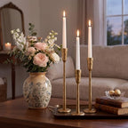 Gold Taper Candle Holders Set of 3, Vintage Brass Candlestick Holder - Image 5