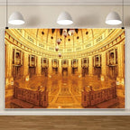Leowefowa Palace Backdrops for Photography 12x10ft Palace Hall Backdrops Palace Background Golden Hall Party Decorations Grand Palace Backdrops for Parties Vinyl - Image 2