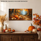 WAXWHELK Fall Canvas Wall Art Pumpkin Harvest Forest Path Painting Pictures Rustic Farmhouse Autumn Thanksgiving Artwork for Living Room Bedroom Home Decor, (12"x24") - Image 2