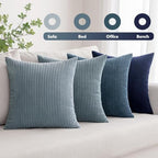 MIULEE Soft Corduroy Decorative Throw Pillow Covers Blue Navy Series 16x16 - Image 5