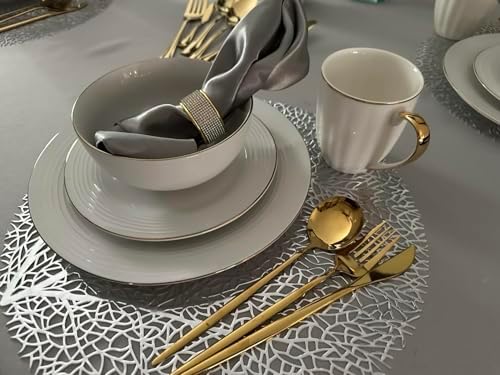 Silver Diamond Napkin Rings Set, Rhinestone Napkin Holder for Dining, Table Decorations,Wedding,Bling Cloth Holder Full of Crushed Diamond,Party of Table Setting Home Decor（24） - Image 4