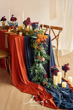 Ling's moment Teal Blue Artificial Flower Garland Fall Wedding Arch 6 FT - Image 2