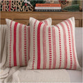 Cethom Red Boho Decorative Christmas Pillow Covers 22x22 Inch Set of 2 by Cethom