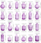 Violet Purple Glass Bud Vases in Bulk 24, Vintage Small Vases for Flowers, Table Centerpieces, Mini Flower Vase Bottle Decorative Vase Set for Wedding, Party, Baby Shower, Holiday, Home Decor - Image 7