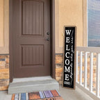 Welcome-ish Standing for Front Porch Sign 45"X9" Wood Black - Image 5