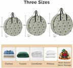 36 Inch Round Storage Bag 1 Pack,Abstract Sage Green Leaves on Vintage Waterproof Wreath Storage Container with Handles&Zipper Watercolor Flower Closet Organizer Bags Garland Box - Image 7