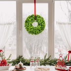 22“ Boxwood Wreath for Front Door,Spring ，Summer All Season Wreaths, Farmhouse Door Wreath Outdoor Indoor for All Seasons Decor - Image 6
