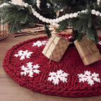 48'' Chunky Knit Christmas Tree Skirt Burgundy Red Trees Skirt by Unknown