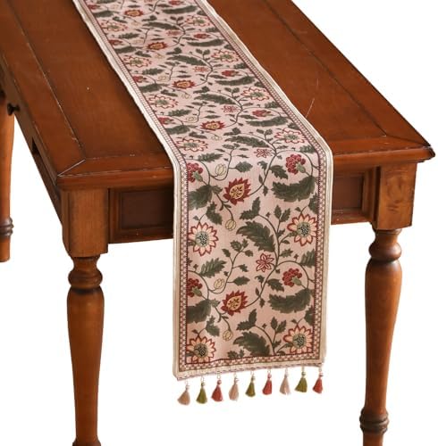ISAENNE Designer Vintage Linen Table Runner,71"x12"-Ratina by Isaennehomedecoration