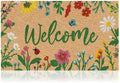 Coir Welcome Mat, Non-Slip, Floral, 17 x 29 in by AmaruDoorMats