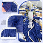 30 Pack Cheesecloth Table Runner 10FT Royal Blue Table Runner Boho Gauze Cheese Cloth Table Runners Long Rustic Sheer Table Decorations for Wedding Party Baby Bridal Shower Birthday Holiday Home - Image 3