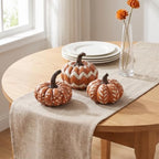 Briful 3-Piece Fall Resin Pumpkin Set, Rustic Autumn Home Decoration - Image 3