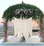 Macrame Wall Hanging Curtain Bohemian Style Room Décor, Special Events Wall Hanging Woven Tapestry Wall Art Boho Curtains with LED Fairy Lights (Tapestry + USB Strip Lights) by eMart4u