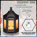 Hortsun 20 Pcs Mini Vintage Lanterns Decorative with LED Candle,Black - Image 2
