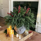 Faux Cedar Stems Artificial Norfolk Pine Branches for Christmas Decorations, 17 PCS Faux Pine Stems with Pinecones Red Berries Branches Realistic Faux Greenery for Vases DIY Garland Xmas Table Indoor - Image 2