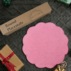 AHHFSMEI Round Faux Linen Placemats Set of 8 Heat Resistant Non-Slip Stain Proof Table Mats for Kitchen Dining Elegant Decor Place Mats (8, Pink) - Image 6