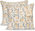 Floral Pillow Covers Yellow Set of 2 Pillow Covers 18x18 inches Throw Pillow Covers for Couch Bed Bedroom Living Spring Pillow Covers Boho Decorative Pillow Farmhouse Decor by LineandLoop