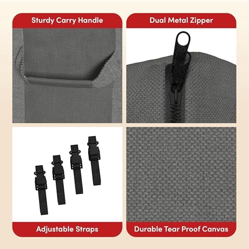 Christmas Tree Storage Bag - Storage Bags for 9FT Disassembled Artificial Trees, Seasonal Decor, Packing, Moving, and Home Storage by Elf Stor (Gray) - Image 4