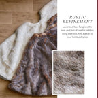 Balsam Hill Lodge Faux Fur Christmas Tree Skirt - Premium Rustic and Luxurious Fur Accents in Brown and Ivory for Tree Decor, Brown, 48" - Image 4