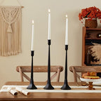 Iron Taper Candle Holder Set of 3 15.5” 14” 12” Decorative Modern Vintage Metal Tall Candlestick Holders for Wedding, Dinning Table,Mantle, Party Decoration (3, Black) - Image 6