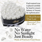 GLAMOUR BOUTIQUE Preserved Flowers, 27 Forever White Roses in Heart Box - Image 3