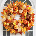 Fall Wreaths for Front Door Outside, 2 Pack Fall Door Wreath, 20 Inch by Yastouay