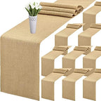 10 Pack Burlap Table Runners - Wedding & Rustic Styles, Farmhouse Party (12 x 108 Inch) by LGSMFT