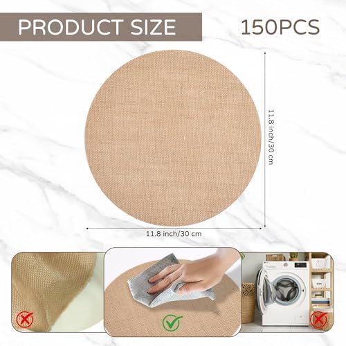 150 Pieces 11.8 Inch Burlap Round Placemats Reusable Rustic Jute Table Mats - Image 7