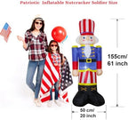 Patriotic Inflatables Independence Day 4th of July Nutcracker Solider Blow Up Holidays Party Front Door Garden Yard Lawn Decor Lighted Decoration (5Ft Patriotic Nutcracker) - Image 3