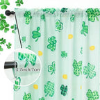 youleyar St. Patrick's Day Curtains for Living Room, 96 Inch Length Shamrock Clover Gold Coin Printed Pattern Curtain, Rod Pocket Window Drapes Decorations for Bedroom Dining Room Drapes, 52W x 96L - Image 3