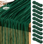 DeZerlor Emerald Green Cheesecloth Table Runners 10 Pack Christmas Runners by DeZerlor