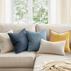 MIULEE Decorative Throw Pillow Covers 26x26 Cream White Textured Corduroy - Image 2