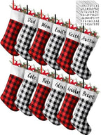 Tatuo 12 Pack Christmas Burlap Stockings Hanging,Black Red, Black White by Tatuo