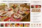 12-Piece Quilted Patchwork Placemats & Floral Napkins - Image 5