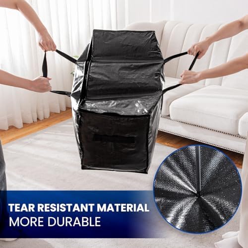 TAILI 4 Pack Black Extra Large Moving Bags,Storage Bag with Visible Window - Image 6