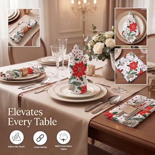 Urban Villa Cloth Napkins Cotton 20x20 (Set of 12) Pinecone - Image 2