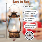 12Pcs Mini Lantern Decorative with Flickering LED Candle, 6Inch Small Western Lantern for Table Centerpiece, Vintage Hanging Candle Holders for Western Halloween Camping Party Decor (Brown) - Image 6
