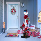 Cinnvoice Christmas Stocking Holder Wooden Xmas Snowman Freestanding Stand - Image 5