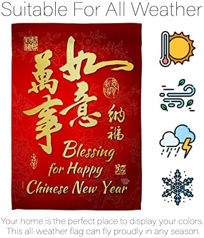 Blessing for New Year Indoor Decor Banner Room Wall Art Patio Porch Lawn Garden Flag Outdoor Tapestry Yard Signs Happy Lunar New Year Gifts Chinese Decorations Made in USA - Image 6