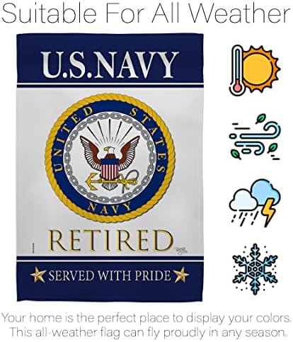 US Navy Retired Garden Flag - Set with Stand Armed Forces USN Seabee United State American Military Veteran Retire Official - House Banner Small Yard Gift Double-Sided Made in USA 13 X 18.5 - Image 6