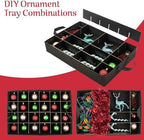 Christmas Ornament Storage Box - Christmas Ornament Organizer Storage Box with 3 Trays, Adjustable Grids, and Large Front Zipper Pocket - Fits up to 72 Bulbs and Decorations by Elf Stor (Green) - Image 3