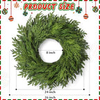 26" Large Cedar Norfolk Pine Wreath for Front Door, Faux Christmas Wreath - Image 5