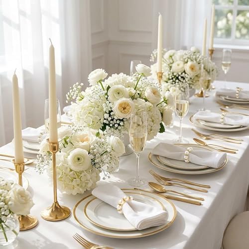 Set of 200 Imitation Pearl Napkin Rings, Gold Rhinestone Napkin Rings Bulk - Image 5