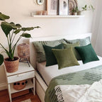 Topfinel Dark Green Euro Shams Decorative Throw Pillow Covers 22x22 Inch Set of 4,Soft Corduroy Striped Gradient Color Large Cushion Cover for Beach,Patio,Balcony,Living Room,Summer Home Decor - Image 7