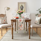 ISAENNE Designer Vintage Linen Extra Long Table Runner,118"x12"-Daffy B - Image 3