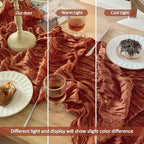 12 Pack Terracotta Cheesecloth Table Runner Boho Gauze Fall Decor - Image 4